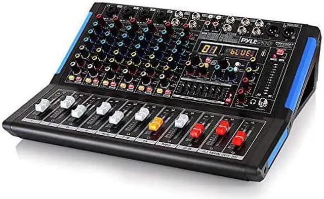 Alt view image 7 of 7 - 8channel bluetooth studio audio mixer  dj sound controller interface w/ usb drive for pc recording input, xlr microphone jack, 48v power, rca input/output for professional and beginners  pmxu88bt