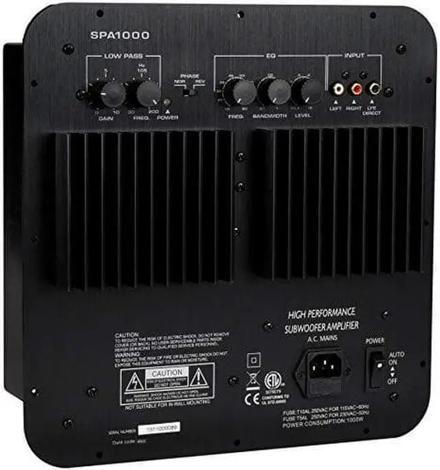 Alt view image 8 of 8 - Dayton Audio SPA1000 1000W Subwoofer Plate Amplifier 300-809