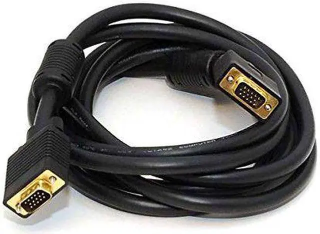 Alt view image 10 of 12 - Monoprice Super VGA Cable - 10 Feet - Black | Male to Male Monitor Cable with Ferrite Cores (Gold Plated)