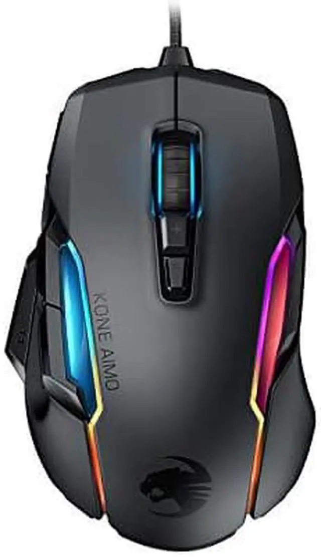 Alt view image 15 of 15 - ROCCAT Kone AIMO Remastered PC Gaming Mouse, Optical, RGB Backlit Lighting, 23 Programmable Keys, Onboard Memory, Palm Grip, Owl Eye Sensor, Ergonomic, LED Illumination, 16,000 DPI, Black