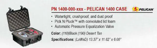Alt view image 12 of 16 - Pelican 1400 Protector Case Tn 1400 Tan
