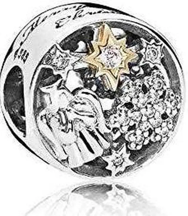 Main image of PANDORA Celestial Wonders Charm, Sterling Silver W/ 14K Gold & Clear CZ 796363CZ