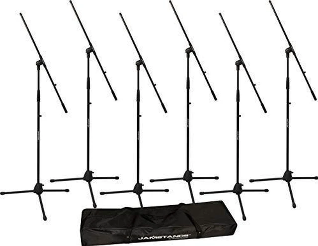 Alt view image 17 of 20 - Ultimate Support JS-MCFB6PK | 6-Pack Tripod Mic Stands with Boom Arms | Includes Carry Bag