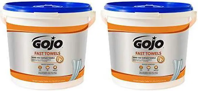Alt view image 6 of 8 - Gojo FAST TOWELS Hand Cleaning Towels 9 x 10 White 225/Bucket 2 Buckets/Carton 629902CT