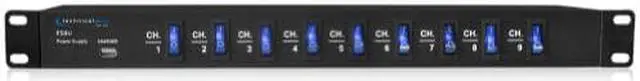 Alt view image 12 of 12 - Technical Pro Rack Mount Power Supply with 5V USB Charging Port PS9U
