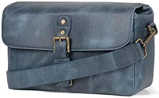 Alt view image 3 of 3 - megagear genuine leather camera messenger bag for mirrorless, instant and dslr, blue mg1333
