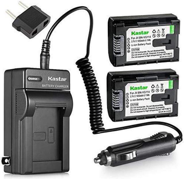 Alt view image 6 of 6 - Battery (2-Pack) and Charger for JVC BN-VG107U, BN-VG108U, BN-VG114U, BN-VG121U Li-ion Rechargeable Battery Pack