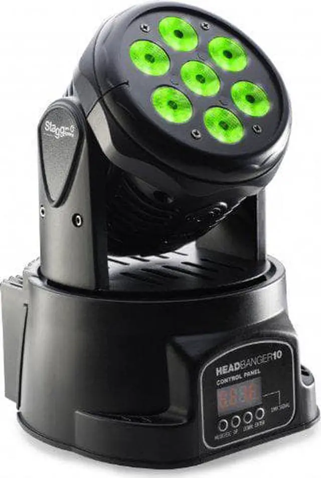 Alt view image 6 of 7 - Stagg Music LED Moving Head with 7 x 10W RGBW 4-in-1 LED's Headbanger