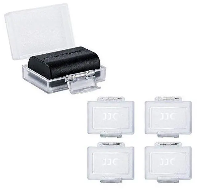 Main image of JJC Camera Battery Case Holder Box for Canon LP-E17 LP-E10 LP-E6 LP-E6N,Nikon EN-EL15a EN-EL14,Fujifilm NP-W126 NP-W126S,Sony NP-FW50 NP-FW100 and More Camera Battery Pack Below 2.36" x 1.65" x 0.94"