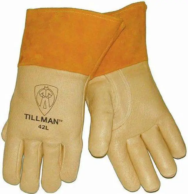 Alt view image 4 of 4 - Tillman 42 Top Grain Pigskin Foam Lined Thumb Strap MIG Welding Gloves, Large
