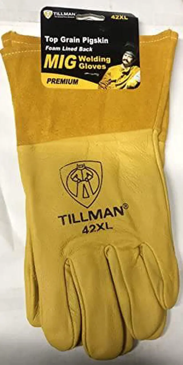 Alt view image 4 of 4 - Tillman 42 Top Grain Pigskin Foam Lined Thumb Strap MIG Welding Gloves, X-Large