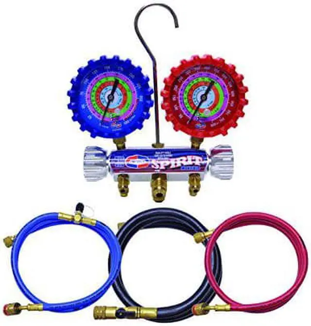 Alt view image 3 of 3 - UNIWELD USFM5EZ Mechanical Manifold Gauge Set,2 Valves