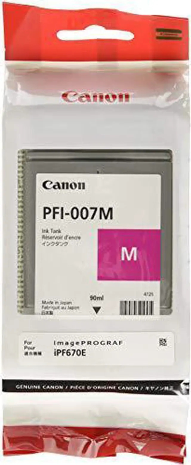 Alt view image 4 of 5 - Canon 2145C001 PFI-007M - Dye Magenta Ink Tank 90ml Magenta