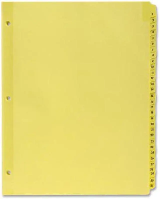 Alt view image 5 of 5 - Plastic Tab Indexes 3HP Printed 1-31 8-1/2"x11" 31 Tabs Buff
