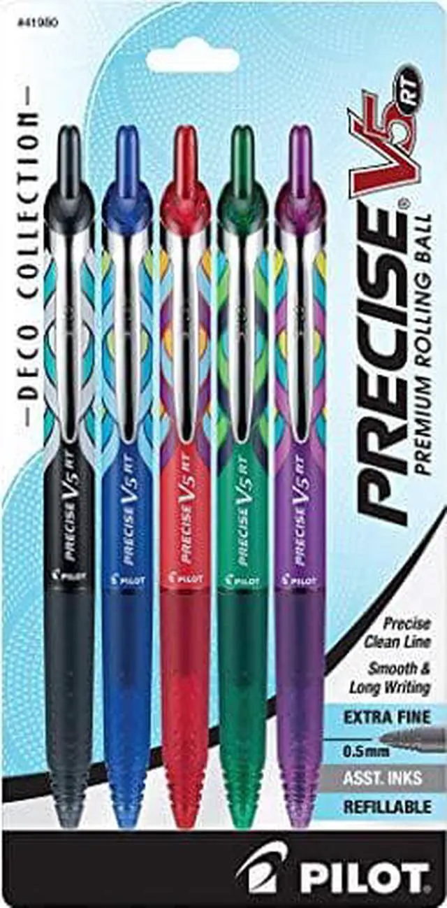 Alt view image 3 of 3 - Pilot Precise V5RT Retractable Roller Ball Pen Assorted Ink/Barrel 5/Set 41980
