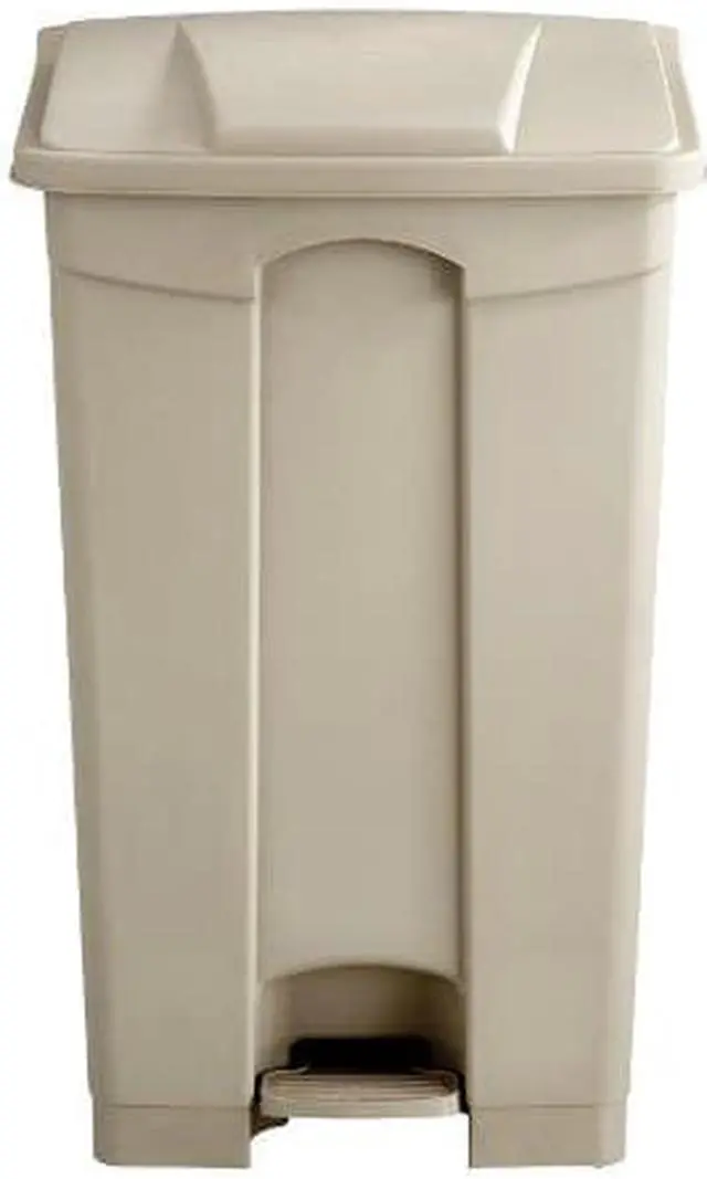 Alt view image 8 of 8 - Large Capacity Plastic Step-On Receptacle, 23Gal, Tan