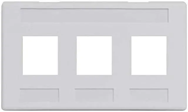 Alt view image 4 of 5 - FACEPLATE- FURNITURE- 3-PORT- WHITE