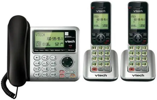 Alt view image 2 of 2 - vtech cs6649-2 dect 6.0 2-handset landline telephone