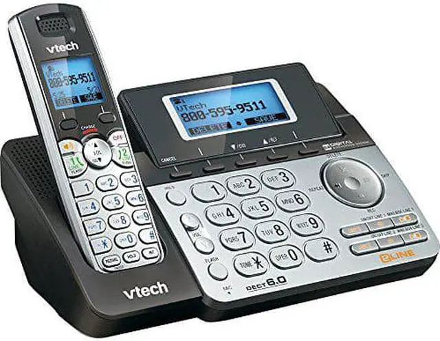 Alt view image 3 of 3 - vtech ds6151 2-line cordless phone system for home or small business with digital answering system & mailbox on each line, blac
