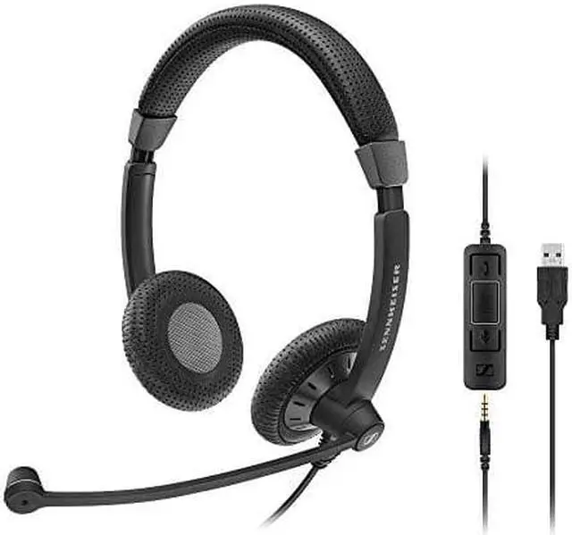 Alt view image 19 of 19 - EPOS SC 75 USB MS (1000635) - Double-Sided Business Headset | For Skype for Business, with Mobile Phone, Tablet, Softphone, and PC | HD Sound & Noise-Cancelling Microphone (Black)