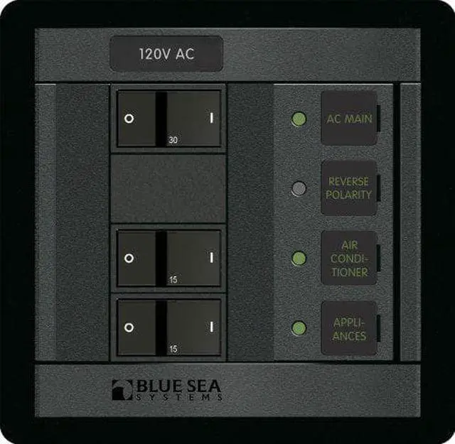 Alt view image 3 of 4 - Blue Sea 1214 120V AC Main + 2 Positions