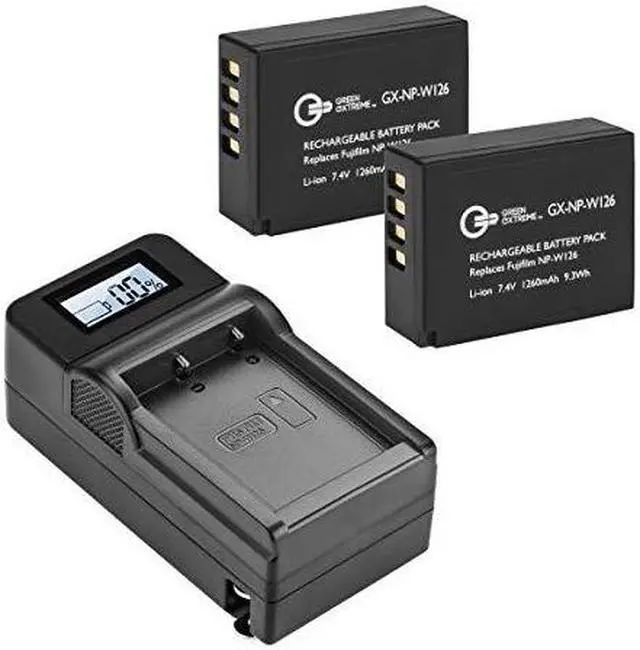 Alt view image 4 of 10 - green extreme 2 pack npw126 battery and compact smart charger kit 7.4v 2000mah