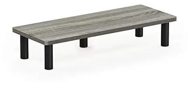 Alt view image 5 of 5 - Furinno Turn-N-Tube Monitor Riser Stand, French Oak/Black