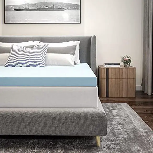 Alt view image 13 of 13 - Capri Comfortable Sleep 3 inch Cool Gel Memory Foam Mattress Topper - Queen