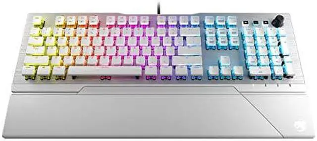 Alt view image 7 of 7 - ROCCAT Vulcan 122 Mechanical PC Tactile Gaming Keyboard, Titan Brown Switch, AIMO RGB Backlit Lighting Per Key, Detachable Palm/Wrist Rest, Anodized Aluminum Top Plate, Full Size, White/Silver