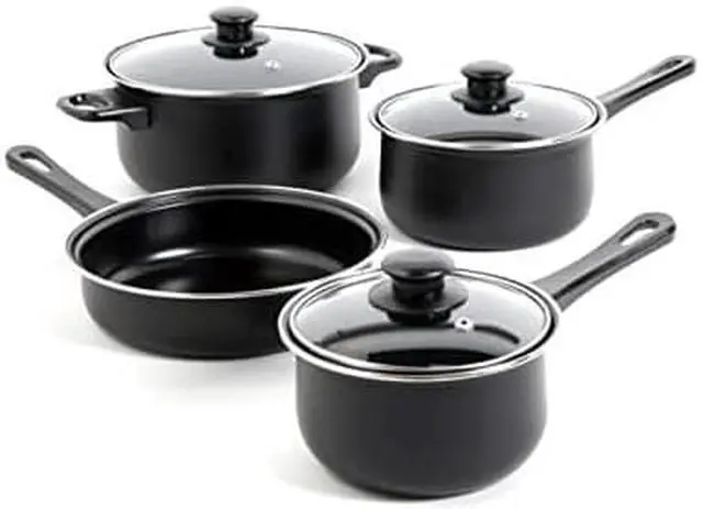 Alt view image 6 of 12 - Gibson 83681.07 7 Piece Chef Du Jour Cookware Set, Black