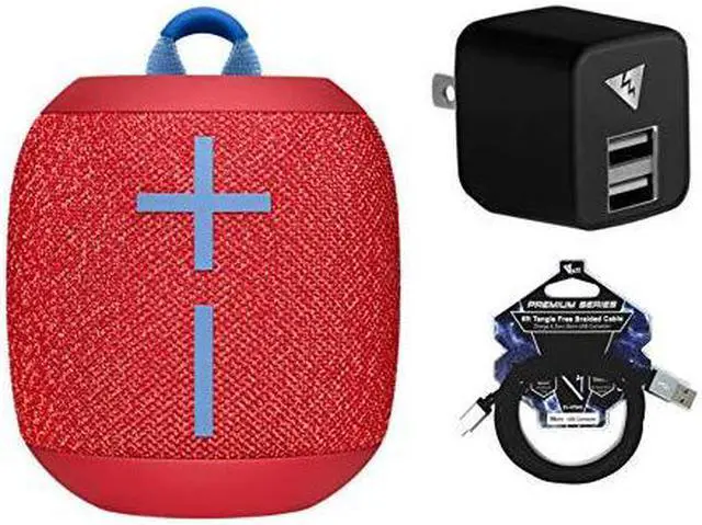 Alt view image 9 of 9 - Ultimate Ears Wonderboom2 Waterproof Bluetooth Speaker Red w Wall Charger