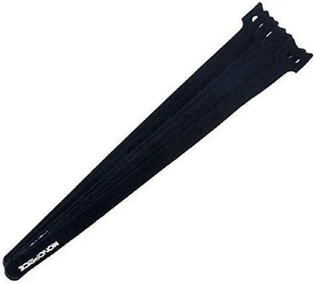 Alt view image 7 of 13 - Monoprice Hook and Loop Fastening Cable Ties, 13in, 100 pcs/pack, Black