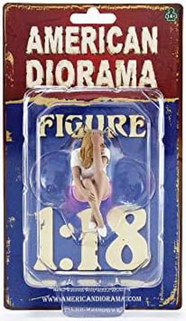 Alt view image 2 of 3 - Car Girl in Tee Madee Figurine for 1/18 Scale Models by American Diorama