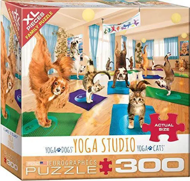 Alt view image 8 of 8 - EuroGraphics Dogs and Cats Yoga Studio Jigsaw Puzzle (300-Piece)