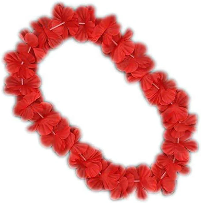 Main image of blinkee Hawaiian Flower Lei Necklace Red