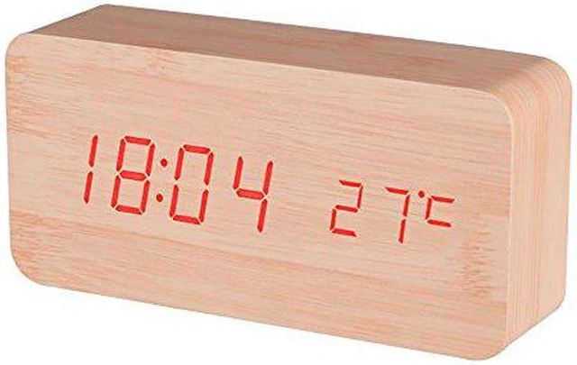 Baldr Sound Control Wooden Clock - Newegg.com