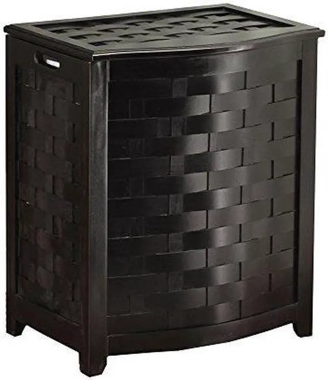 Alt view image 8 of 8 - Bowed Front Laundry Hamper, Black