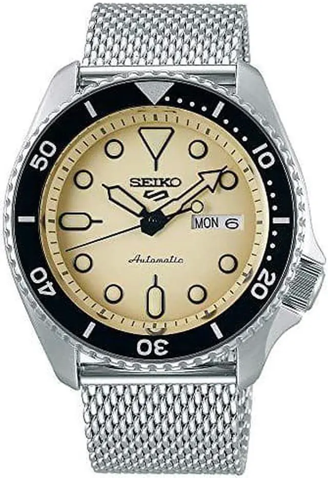 Alt view image 4 of 4 - Seiko SRPD67 5 Sports 24-Jewel Automatic Watch - Mesh/Gold