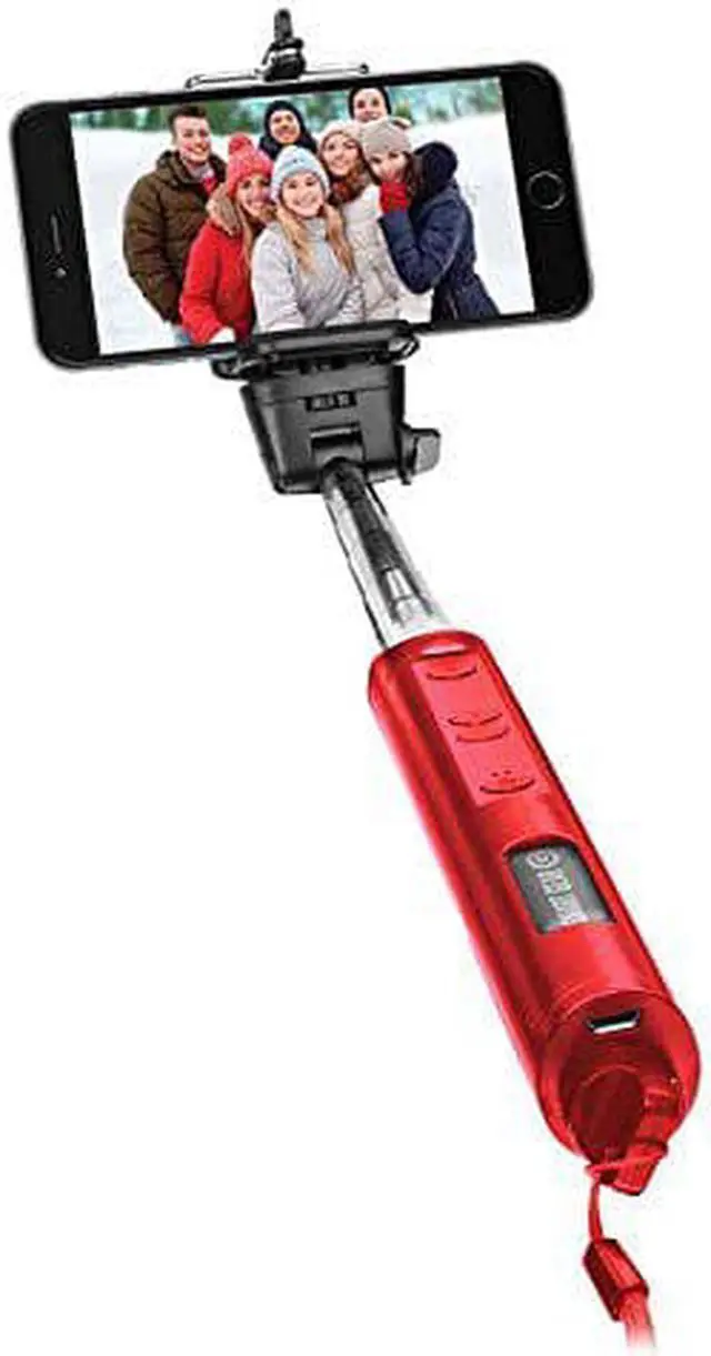 Alt view image 3 of 3 - Smart Gear 40" Bluetooth Telescoping Extendable Monopod Selfie Stick Red
