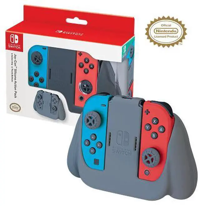 Alt view image 3 of 3 - Nintendo Switch Joy-Con Action Grip and Thumb Grips ??? Grey Textured Silicone ??? Official Nintendo Licensed Product