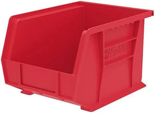 Alt view image 4 of 4 - AKRO-MILS 30239RED Hang & Stack Storage Bin, Plastic, Red, 7 in H, 8 1/4 in W,