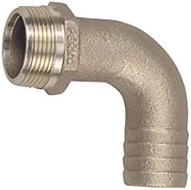 Alt view image 3 of 4 - PERKO 1 1/4 PIPE TO HOSE ADAPTER 90 DEGREE BRONZE