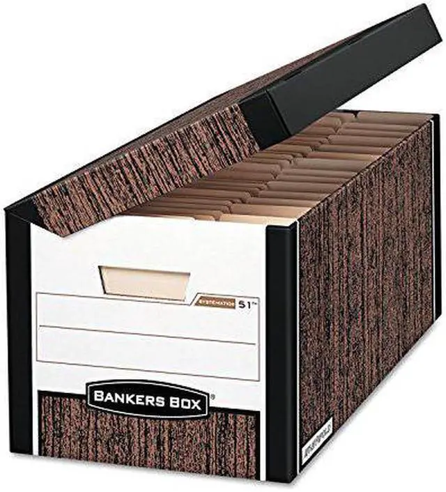 Alt view image 18 of 18 - Bankers Box SYSTEMATIC Med-Duty Storage Boxes Letter 12-1/8 x 24 x 10 Woodgrain