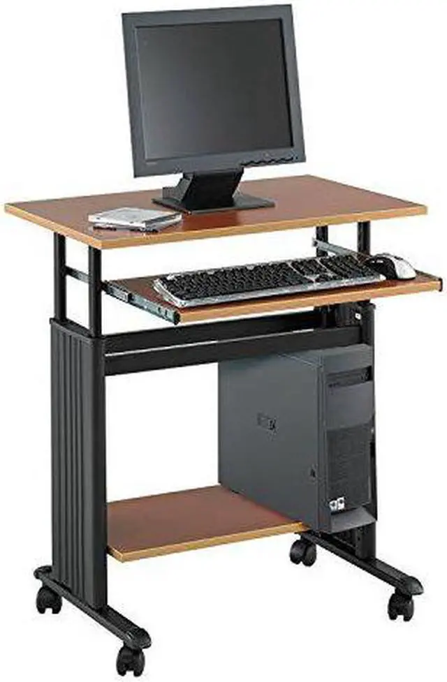 Alt view image 13 of 13 - Safco Adjustable Height Workstation 29-1/2 x 22d x 34h Cherry/Black 1925CY