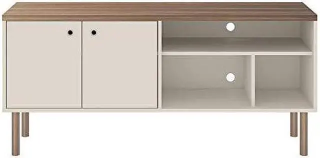 Alt view image 14 of 14 - Windsor 53.54 TV Stand in Off White and Nature