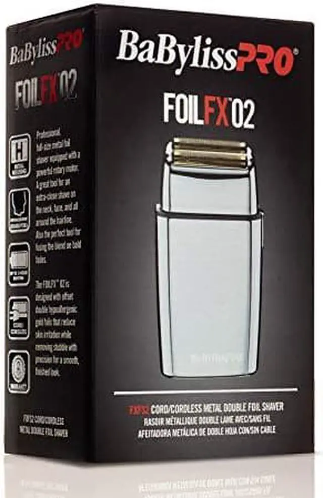 Alt view image 10 of 12 - BaByliss PRO FOILFX02 Cordless Metal SILVER Double Foil Shaver FXFS2S-SILVER