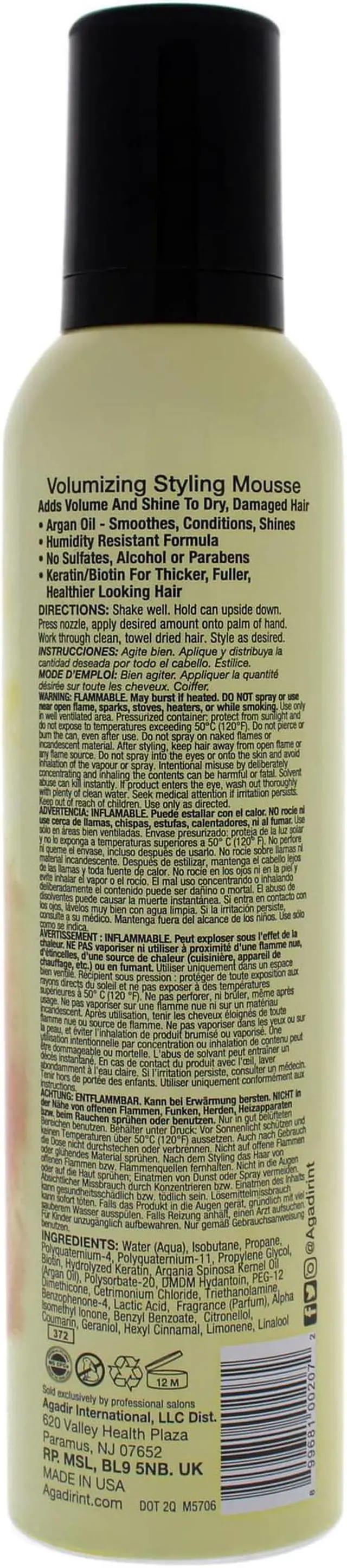 Alt view image 3 of 3 - Argan Oil Styling Mousse - 8.5 oz Mousse