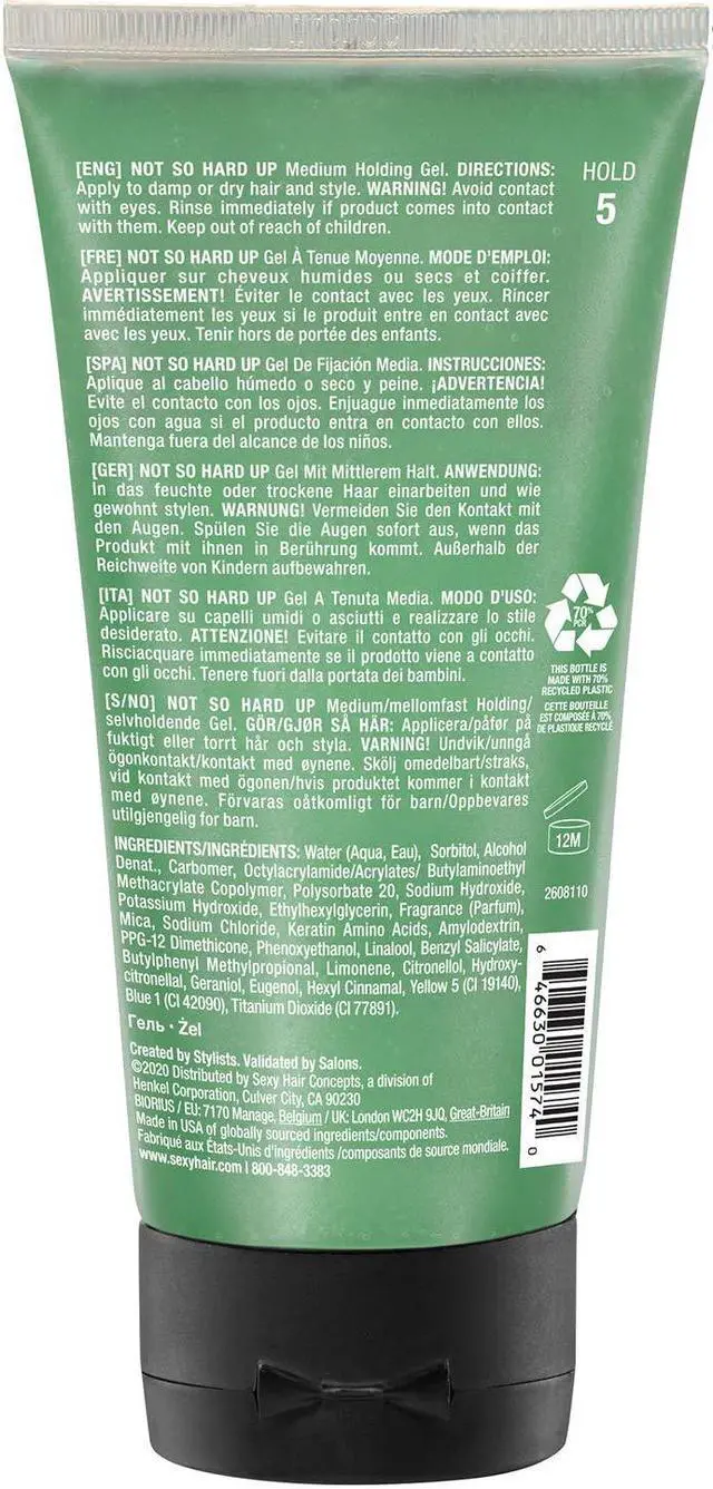 Alt view image 8 of 12 - Sexy Hair Concepts Style Sexy Hair Not So Hard Up Medium Holding Gel 150ml/5.1oz