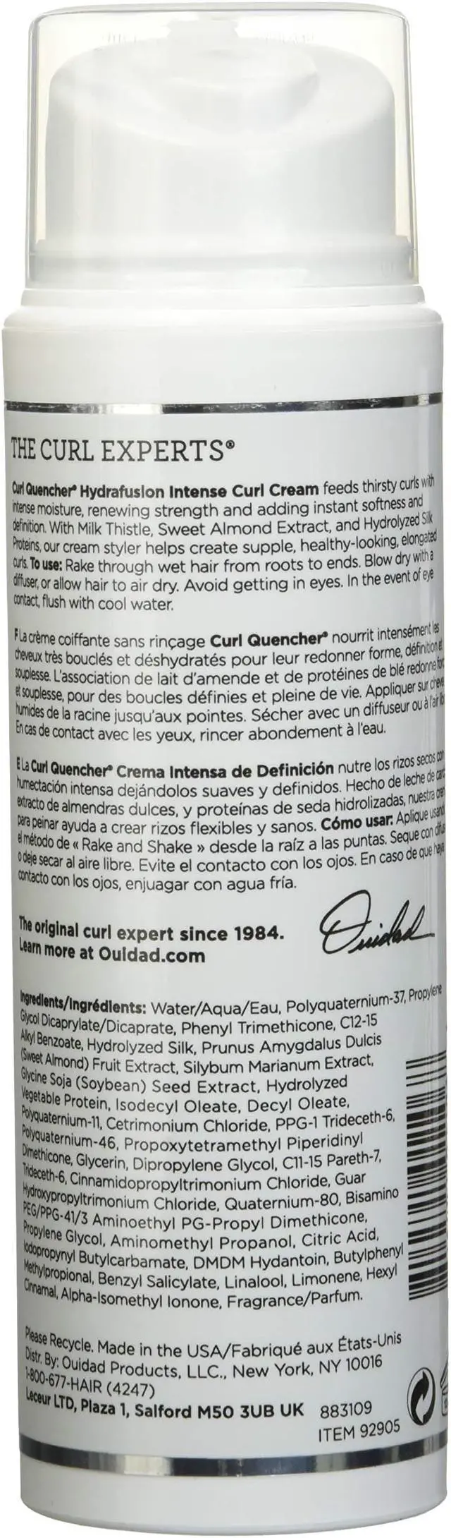 Alt view image 8 of 11 - Ouidad Curl Quencher Hydrafusion Intense Curl Cream (Tight Curls) 145ml/5oz
