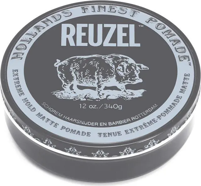 Alt view image 6 of 11 - ZZRST Reuzel Holands Finest Extreme Hold Matte Pomade Gray Tin 12 Ounce